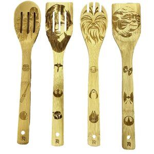 Star Wars Wooden Spoons Burned Utensils Novelty Set Of 4